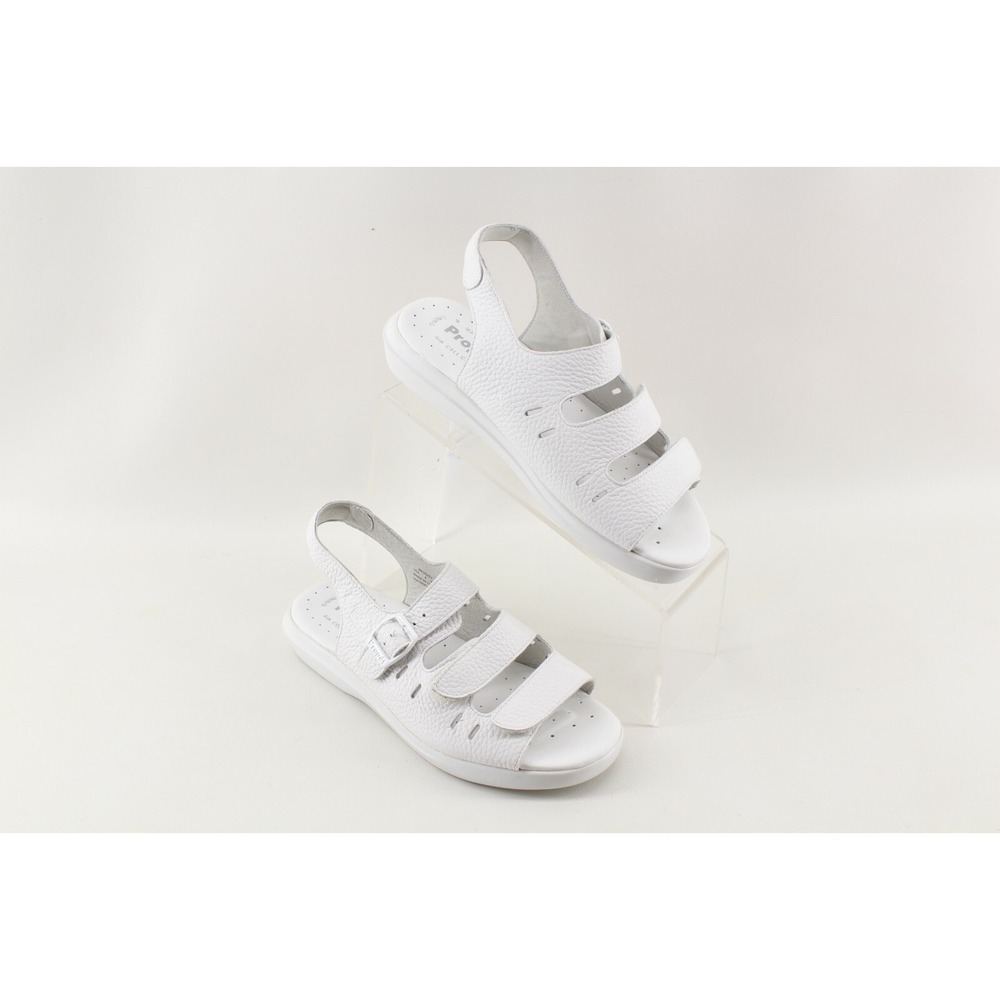 Propet Breeze W0001 White Leather Comfort Sandals Women's‎ Size 6 W (D)